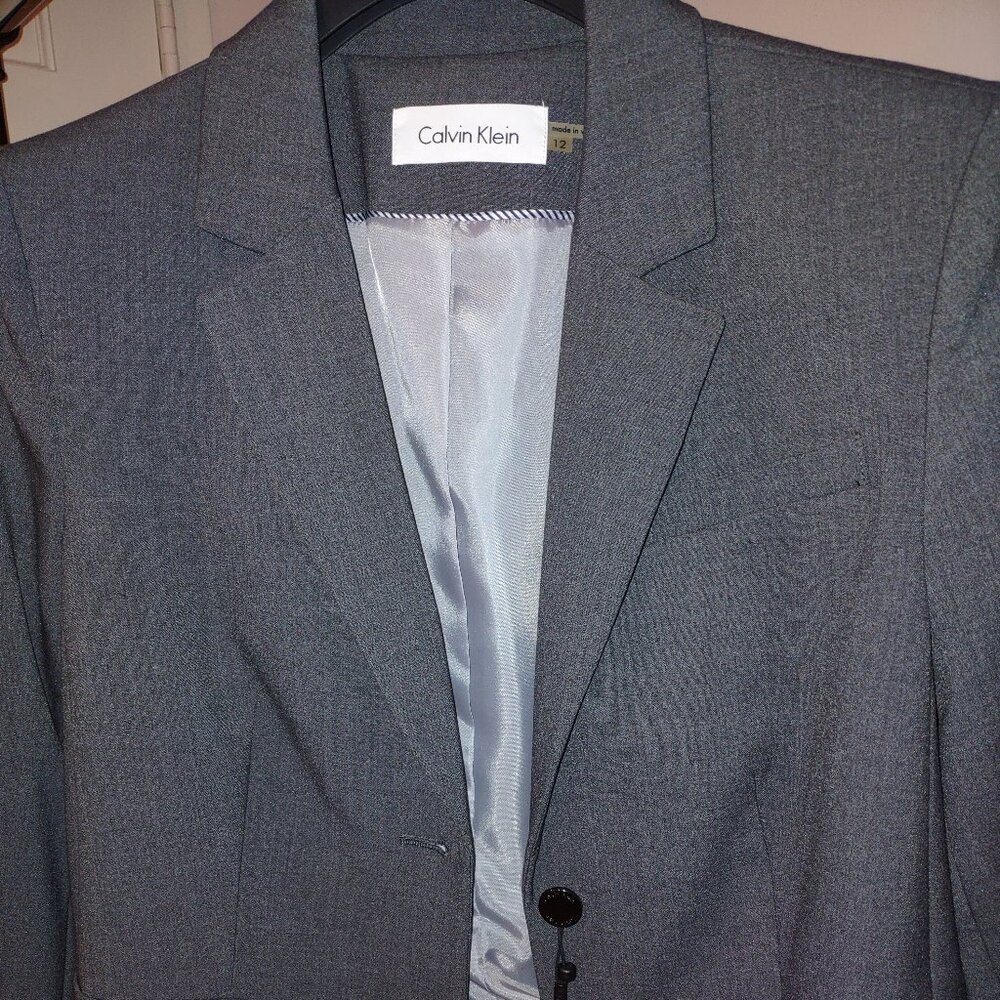 Calvin Klein Charcoal Gray Blazer Jacket NWT Size 10